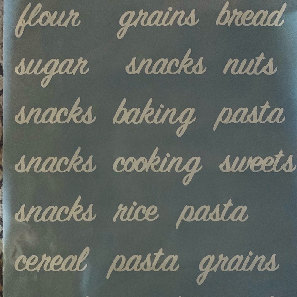 Pantry kitchen organization labels